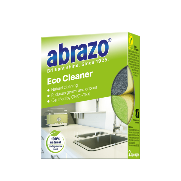ABRAZO ECO CLEANER - MILJ�VENLIG RENG�RINGSSVAMP MED SKURESIDE, 2 STK.